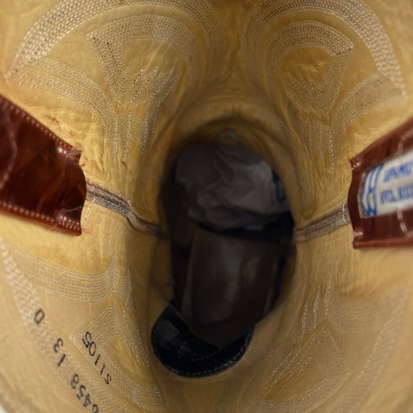 ANDERSON BEAN Men's Brown Two-Tone Western Cowboy Boots SIZE 13D NEW INSOLES - Picture 6 of 10